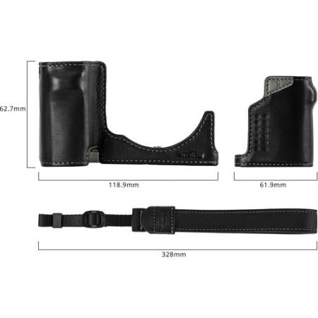 SmallRig 4777 - zestaw, skórzany półfuterał do Sony ZV-E10 II, czarny_Wymiary produktu_3